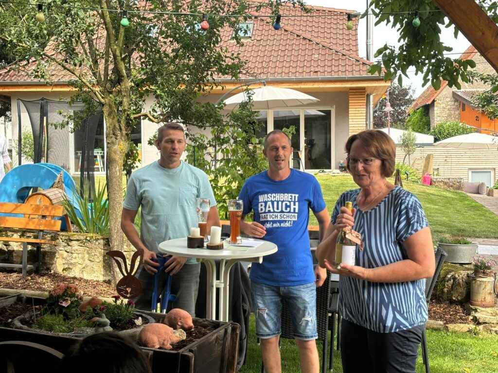 a group of people standing outside